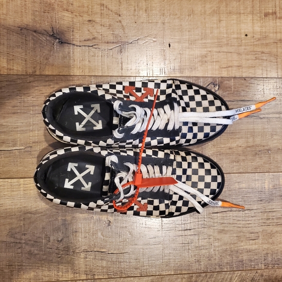 OFF-WHITE VULC LOW - Checker Black & White | Size US 10 Eur 43 - Slightly Worn - Picture 3 of 10